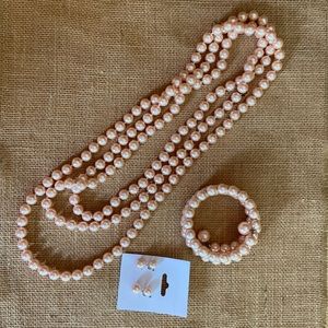 Pretty Pink Fashion Pearl Set